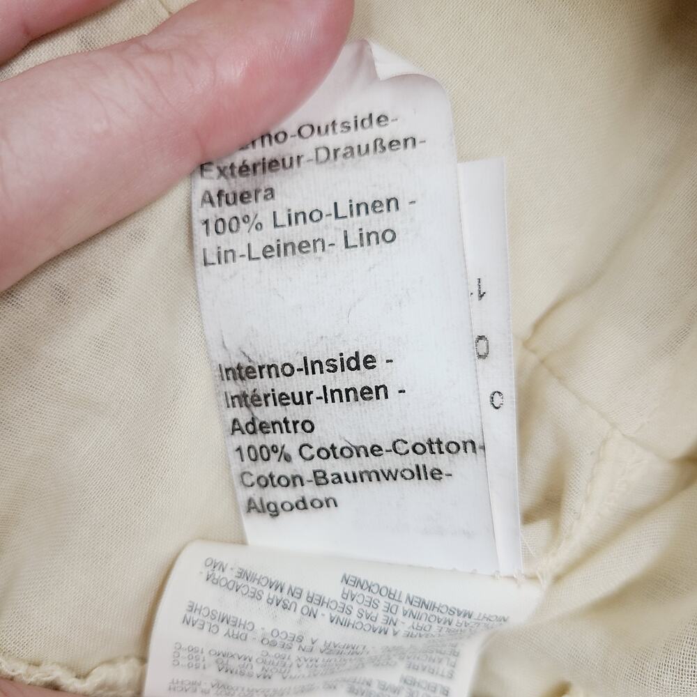 Vintage Eyelet Cotton Skirt Italy 42 Cream Lace Cottagecore Romantic Boho - Picture 7 of 16